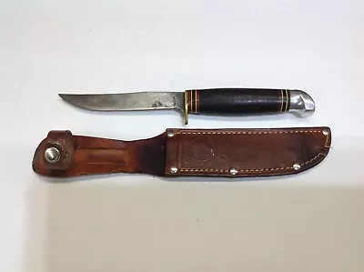 Marbles Gladstone Mich. Vtg Fixed Blade Hunting Fighting Knife W/ Leather Sheath • $75