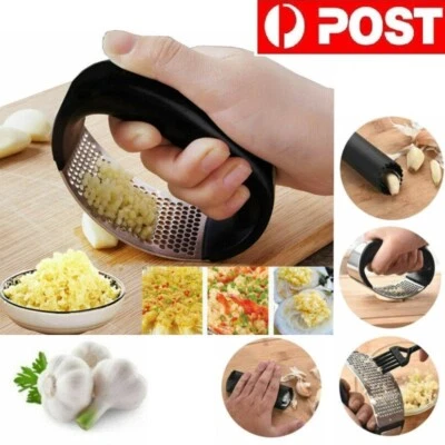 $9.70 • Buy Stainless Steel Manual Rocking Mincer Garlic Press Crusher Kitchen Squeezer