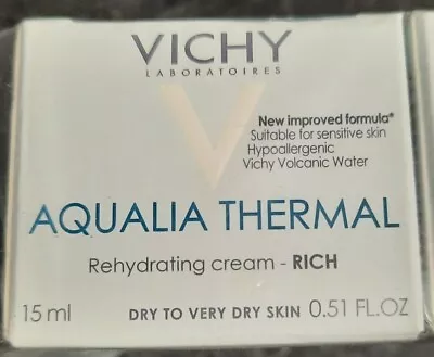 Vichy Aqualia Thermal Rich Face Cream Moisturizer For Dry To VERY Dry Skin 15ml • $9.95
