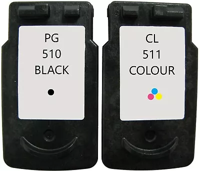£21.73 • Buy Refilled Ink For Canon 510 Black PG-510 + Canon 511 Colour CL-511 For IP2700