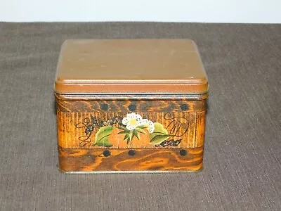 Vintage Kitchen 3 1/4  High  J L Clark Flower Tin *empty* • $20.99