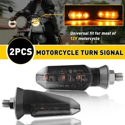 2X LED Motorcycle Flowing Turn Signals Amber Indicator Light For Honda SuzUSi • $9.99
