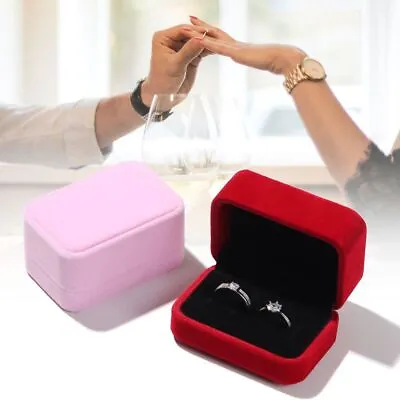 Exquisite Display Box Velvet Jewelry Case Couple Double Ring Box Storage Box US • $6.76