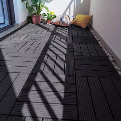 11pc/set Garden Outdoor Decking Tiles Flooring Interlocking Floor Anti Slip Tile • £38.95