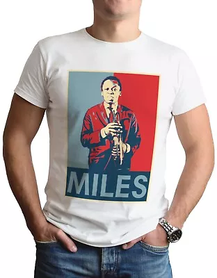 Miles Davis T-Shirt Music Jazz Trumpeter Trumpet Gift Mens Top Tee T Shirt • £7.99