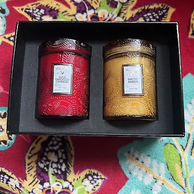 Voluspa Goji Tarocco Orange & Baltic Amber Small Jar Candle Duo Gift Set • $34.99