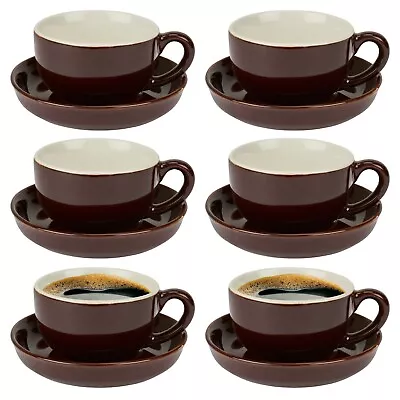 Italian Demitasse Coffee Espresso Tea Cup & Saucer Set - 6pk | FREE DELIVERY • £9.99