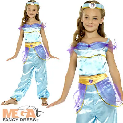 Arabian Princess Girls Fancy Dress Fairy Tale Belly Dancer Kids Costume Outfit • £9.99