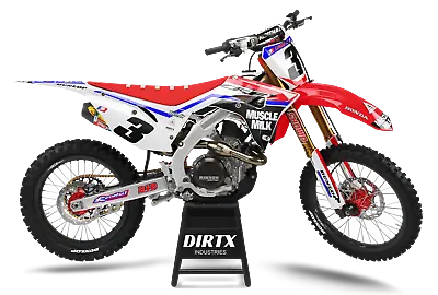 New Dirtx Industries Honda Muscle Milk Complete Graphics Cr Crf 125 150 250 450  • $169.95