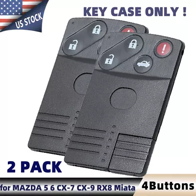 2x Fits MAZDA 5 6 CX-7 CX-9 RX8 Miata 4BTN Smart Card Remote Key Shell Case Fob • $17.81