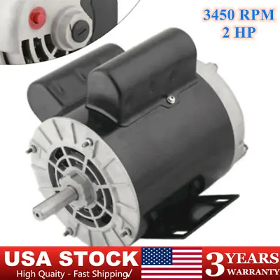 Compressor Duty Electric Motor 2 HP SPL Single Phase 3450 RPM 56 Frame 115/230V • $122.55