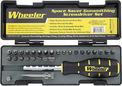 Wheeler 26 Bit Gunsmith Screwdriver Set Space Saver Tool Gunsmithing Firearm • $18.42