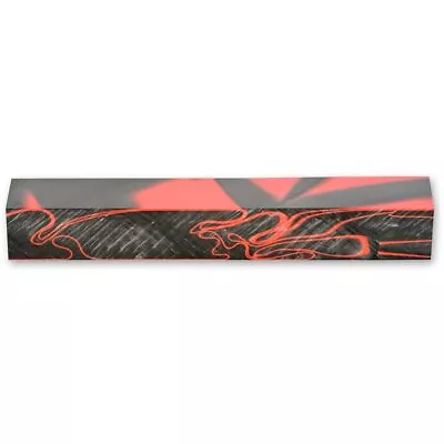 Shockwave Acrylic Pen Blank - Metallic Grey With Red • £5.98