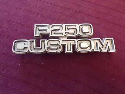 Vintage FORD F250 Custom D7TB16702FWC Emblem Badge OEM With Pins • $14.99
