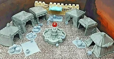 32 Piece Large Street Market Bazaar Set Scatter Terrain Tabletop Gaming Scenery • $45.99