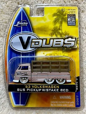 $15 • Buy Jada 1/64 Volkswagen Vw V Dubs 63 Bus Pickup Stake Bed Pink
