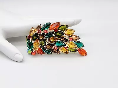 Juliana D&e Orange/green/topaz Rhinestone Vintage Designer Jewelry Pin/brooch !! • $79.99