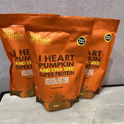 3x That Protein I Heart Pumpkin And Chia Seed Super Protein Vegan 250g Date12/23 • £11.50