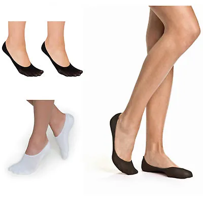 New Women Socks Invisible 100% Cotton Nonslip Secret Footsies Practical 2 3 Pair • £3.99