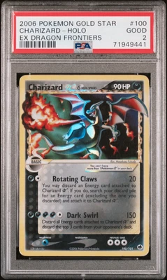 $718.73 • Buy 2006 Charizard Gold Star Holo 100/101 Pokemon EX Dragon Frontiers PSA 2