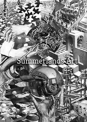 £31.99 • Buy MC Escher Collage Giclee Fine Art Print Paper Or Canvas Large Various Sizes