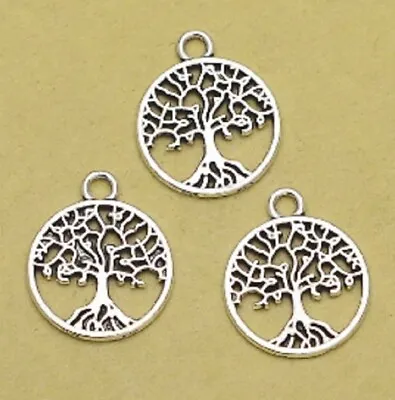 £2.09 • Buy Tibetan Silver Tree Of Life Round Charms Pendant Nature Pagan Wiccan 18mm X 10mm