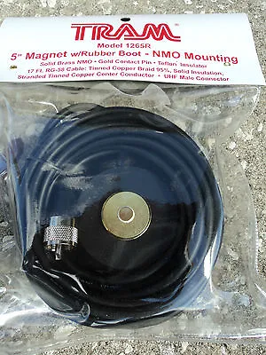TRAM 5  Magnet NMO Mounting W/ Rubber Boot UHF Male - Antenna Mount PL-259 17'  • $44.99