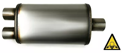 Universal Oval Exhaust Muffler Center 2.5  Inlet To 2.5  Dual Outlet Colt • $52.74