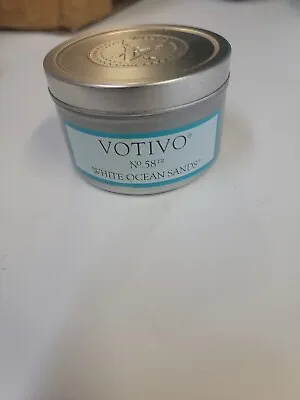 NEW Votivo White Ocean Sands Travel Tin Candle 4oz. Lovely ~ Hard To Find! • $15