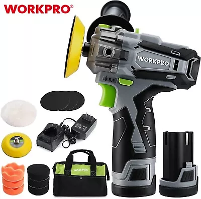 WORKPRO Cordless Polisher 12V Mini Car Detailing 3  Buffer & Sander Machine Kit • $70.99