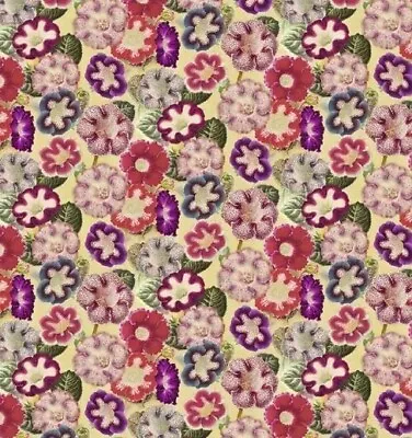 DESIGNERS GUILD CURTAIN FABRIC  Varietes De Gloxinia  3 METRE VIOLET JOHN DERIAN • £93.59