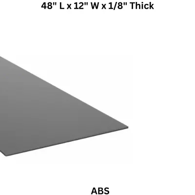 1/8  Thick ABS Plastic Sheet 48  L X 12  W Opaque Black • $29.47