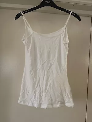 M&S Ladies Vest Top Cotton Rich Stretch Size 16 • £3.99