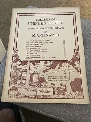 Melodies Of Stephen Foster Violin & Piano Come Where My Love Lies Dreaming 14365 • $9