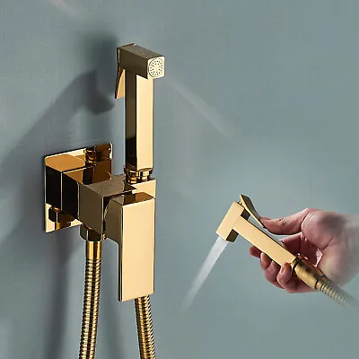 £42 • Buy GOLD Brass Bathroom Sink Bath Filler Tap Shower Mixer Taps With Hand Held UK