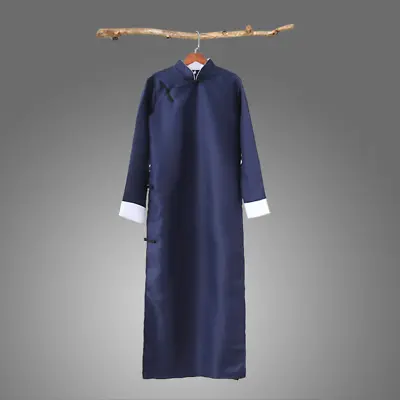 Men Chinese Long Uniform Vintage Traditional Tang Suit Robe Kung Fu Tai Chi Coat • $23.24