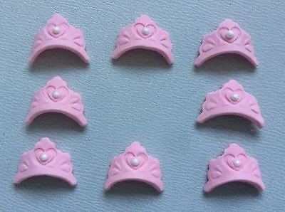 £3.95 • Buy Edible Sugar Icing Tiaras  Princess Theme Glittered Cup Cake Toppers Decorations