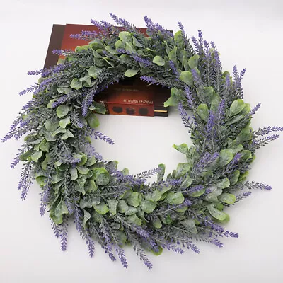 Lavender Wreath Artificial Flower Ring Garland Wedding Window Front Door Decor • £10.95