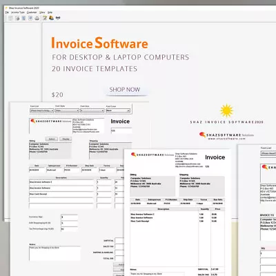 Shaz Invoice Software 2020 For Small Business Billing App Easy Simple BY SOFT03 • £10.42