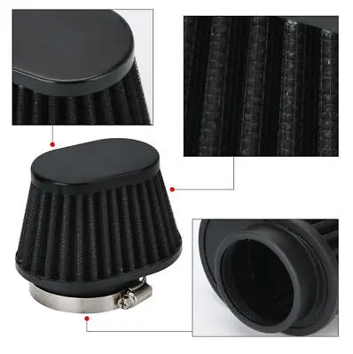 Motorcycle Parts Pod Air Filter Cleaner 55mm ID Black High Performance Black X2 • $22.99