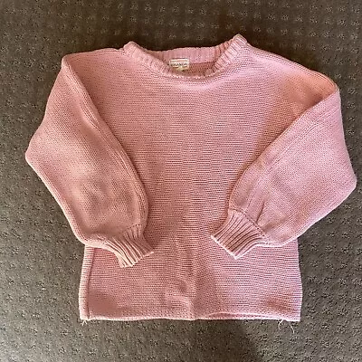 Girls Size 9 - 10 Ghanda Pink Cotton Knit Jumper • $9