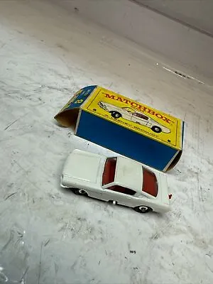 1960s Lesney Matchbox Series No 8 White Ford Mustang Original Box With Steering • $100
