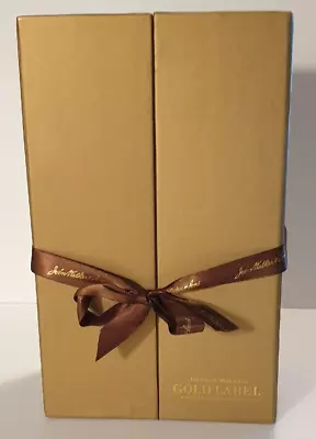 JOHNNIE WALKER Gold Label Box Set Of Two Champagne Flutes Cocktail Glasses RARE • $60.99