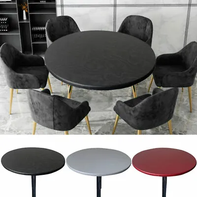 $9.99 • Buy Elastic Edged Fitted Table Covers Cloth Round Tablecloth Waterproof Tablecover