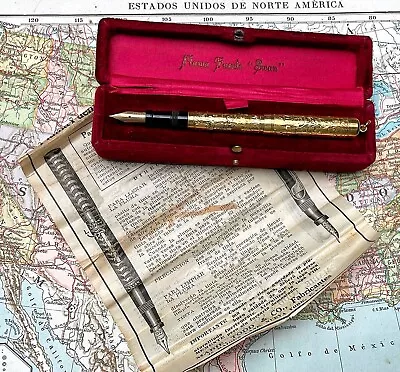 Antique Swan Mabie Todd Eyedropper Gold Filled Fountain Pen W/Case USA (CM3317) • $250