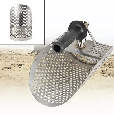 Sand Scoop Metal Sifting Detector Shovel Treasure Stainless Steel Hunting Tool • $52.26