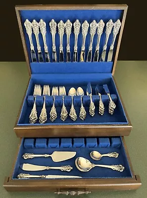 $3150 • Buy Wallace Grande Baroque Sterling Silver Flatware, 65 Pieces, 12 Place Settings