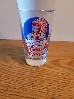 (VTG) 1950s Milwaukee Braves Glass County Stadium Aaron Lambrecht Foods  • $59.99