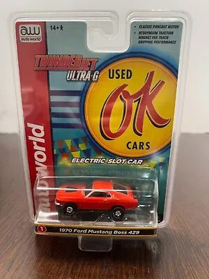 Auto World HO Scale Slot Car Used OK Cars 1970 Ford Mustang Boss 429 Red NIB • $11.50