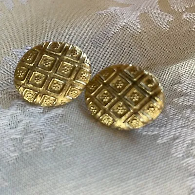 Vintage Gold Tone Clip On Earrings With Adjustable Clips Pat # 3176475 Pattern • $6.24